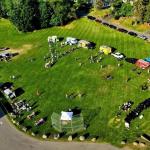 Food trucks in field